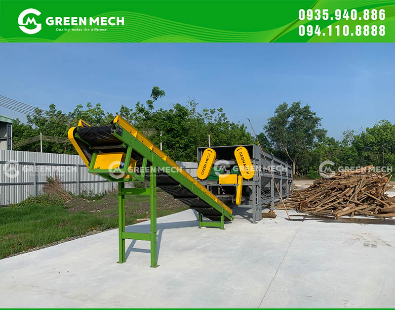 Công trình lắp đặt máy bóc vỏ cây 2 trục công suất 20 tấn tại Bình Phước