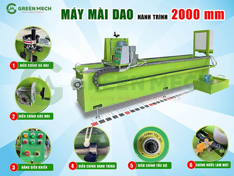 Máy mài dao băm gỗ hành trình 2000mm