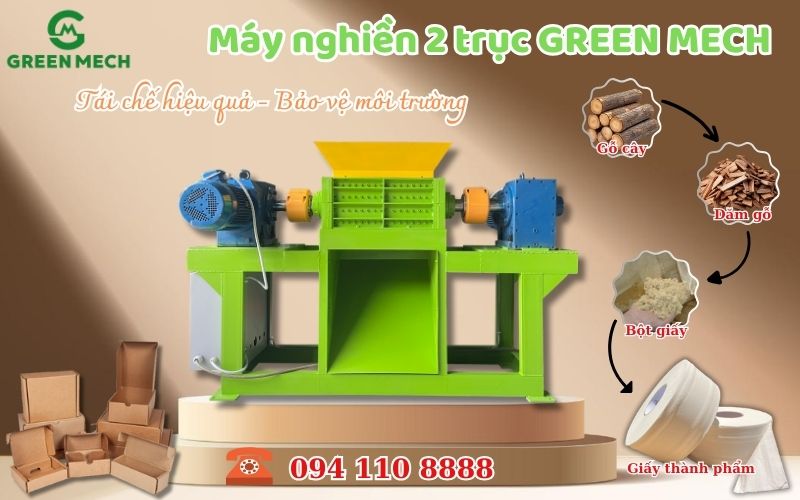 Máy nghiền 2 trục sản xuất giấy