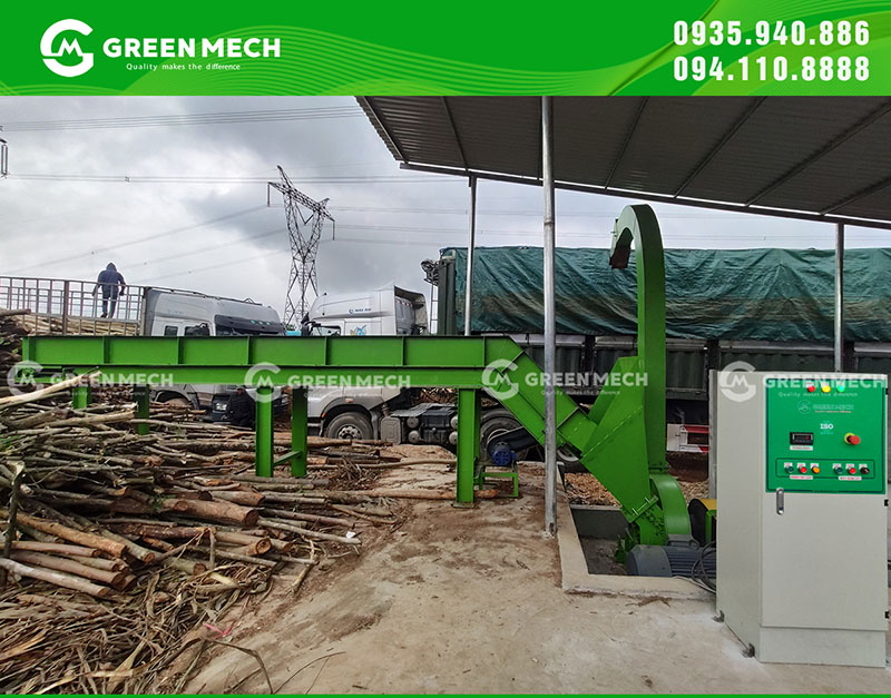 hệ thống cấp liệu tự động của dây chuyền sản xuất dăm gỗ tự động