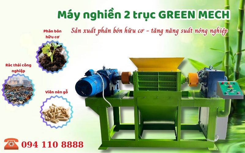 máy nghiền 2 trục sản xuất phân bón